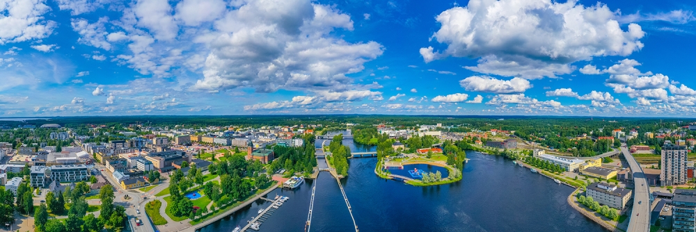 Riverside of pielisjoki in Joensuu in Finland