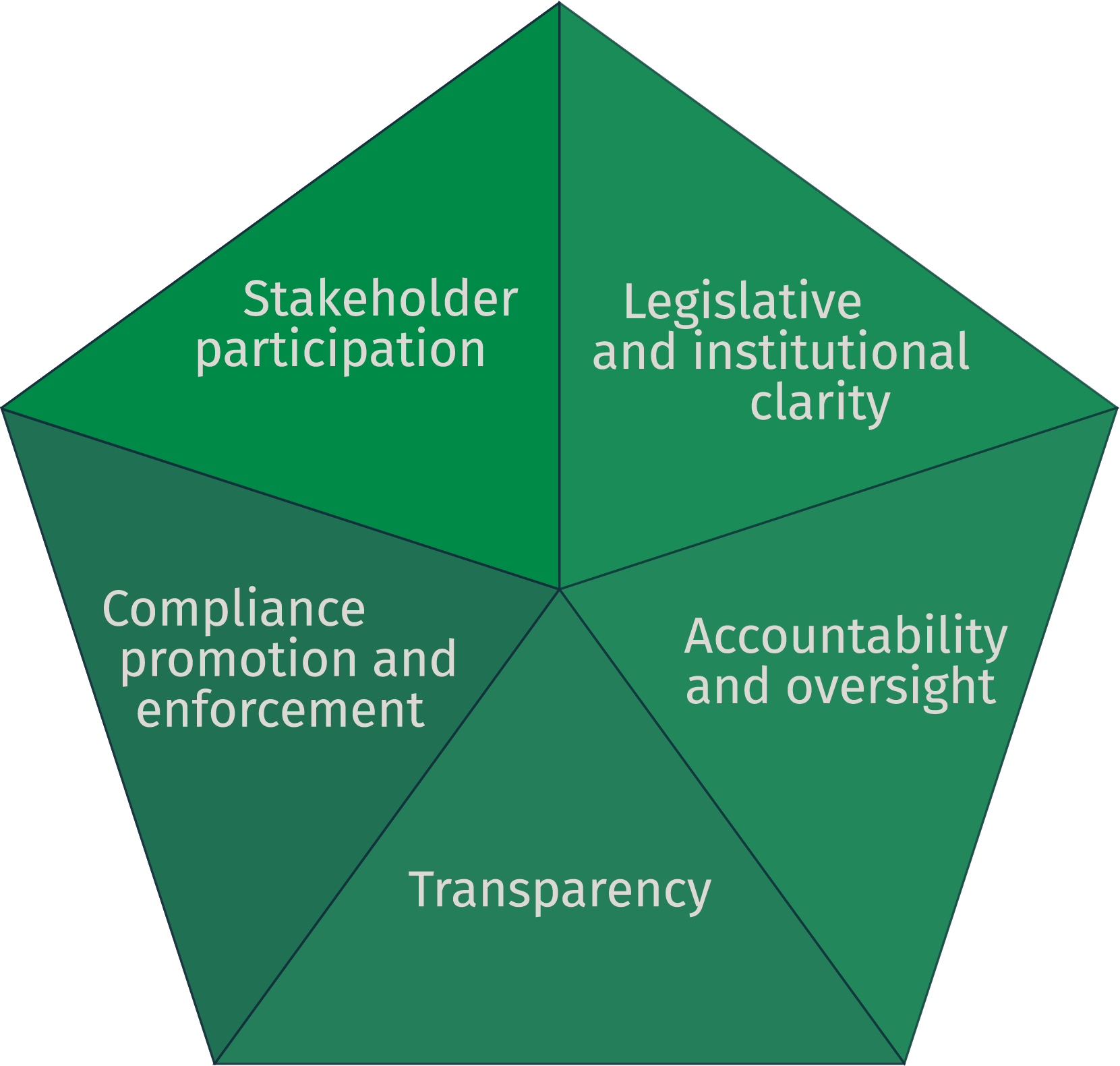The FGI assesses five governance areas