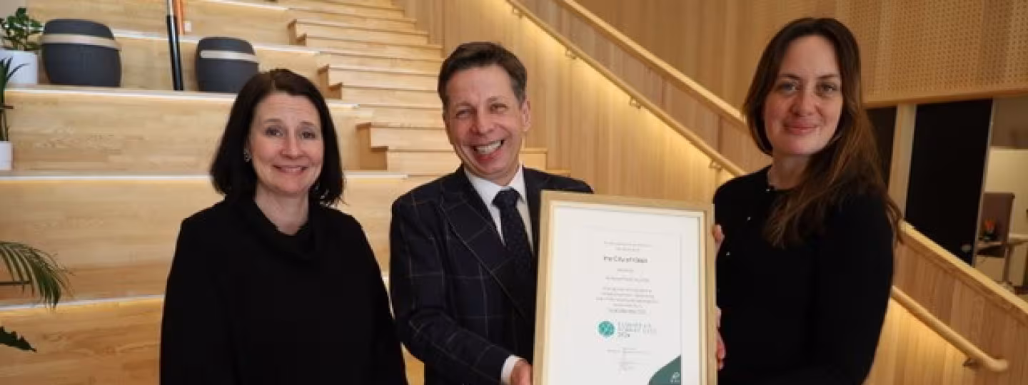 Maria Garmer, First Vice Chair, and Pernilla Thorneus, 2nd Vice Chair of the Municipal Board received the official certificate from EFI Director Robert Mavsar on 3 March 2026.