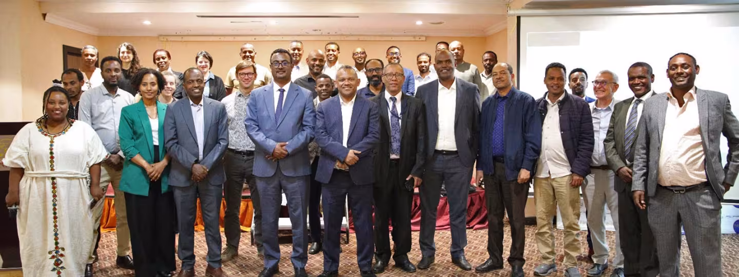 Group photo at the event hosted by the Ethiopia Space Science and Geospatial Institute (SSGI)