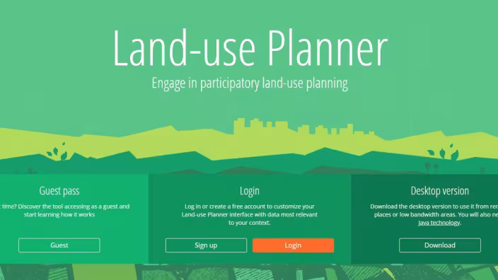The Land-use Planner homepage.