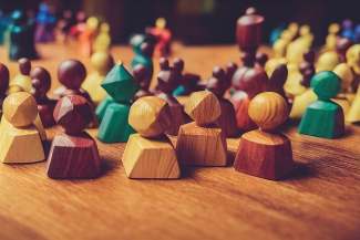 Wooden figures representing the concept of diversity 