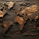 world map made of wood