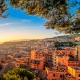 Genoa cityscape panorama during sunse