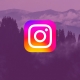 Instagram icon. Landscape as background