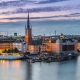Scenic summer night panorama of Stockholm, Sweden