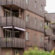Residential Buildings with Wooden Facade, Timber Construction of High rise Modern Apartment Buildin