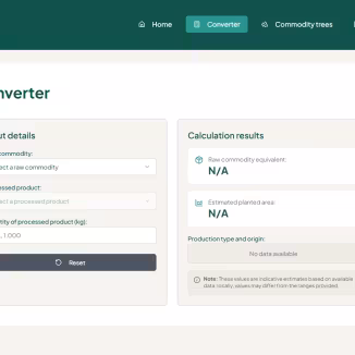 The EFI Commodity Converter website