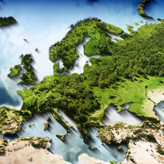 Europe with forests as illustration