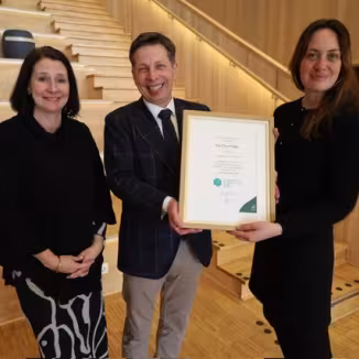 Maria Garmer, First Vice Chair, and Pernilla Thorneus, 2nd Vice Chair of the Municipal Board received the official certificate from EFI Director Robert Mavsar on 3 March 2026.