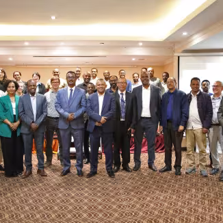 Group photo at the event hosted by the Ethiopia Space Science and Geospatial Institute (SSGI)