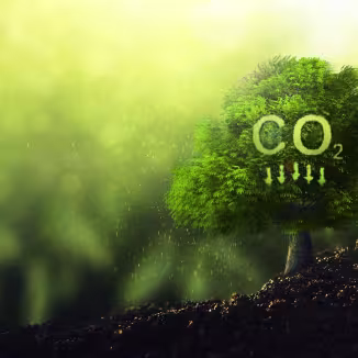 Reduce CO2 emission concept.Clean and friendly environment without carbon dioxide emissions.