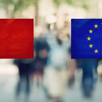 Flags of China and EU