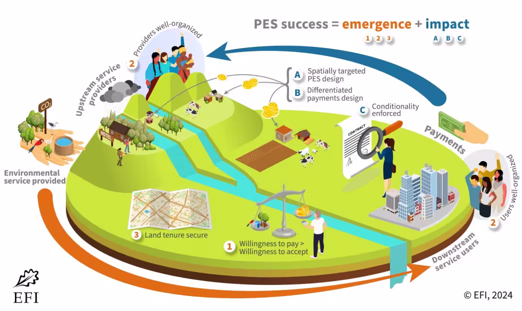 Payments for environmental services (PES) - principle,  preconditions, and best practice.