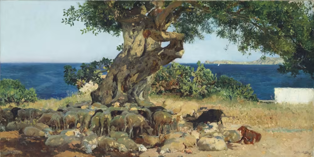 Carob painting by Joaquin Sorolla