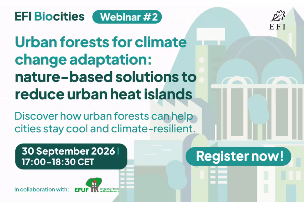 EFI Biocities webinar on urban forests for climate change adaptation