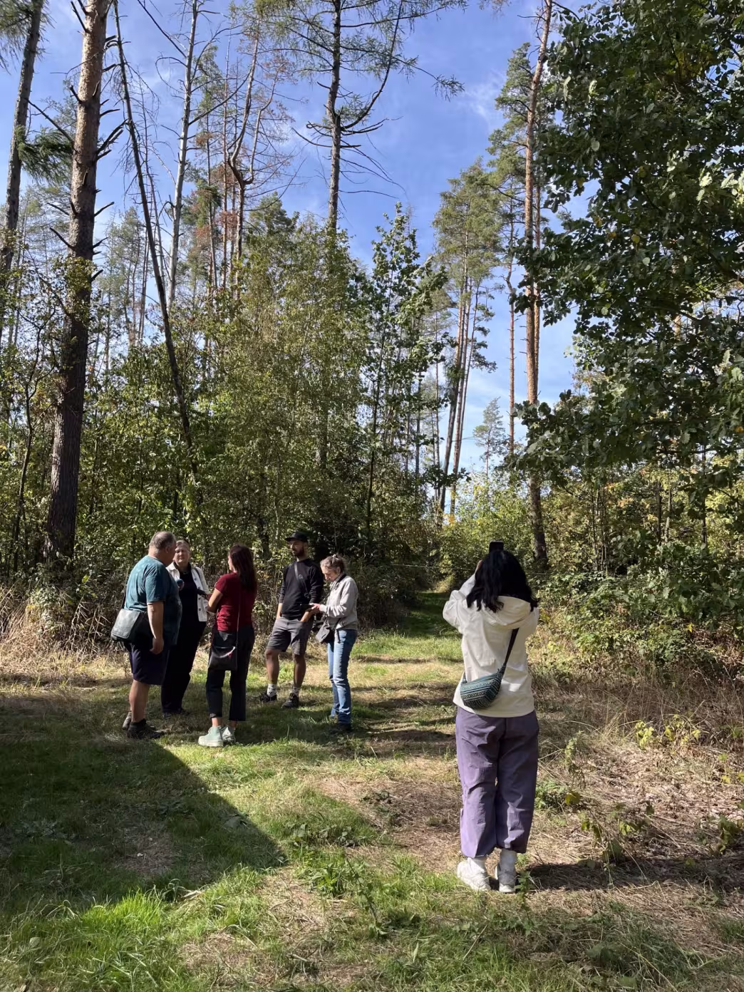 Journalists interview Jiri before entering the wilderness